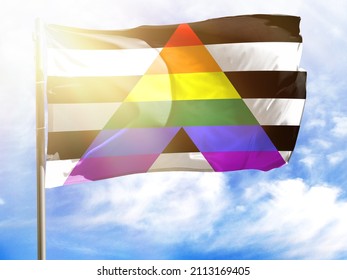 Flagpole With Flag Of Straight Ally