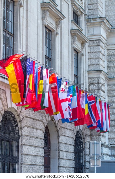 Flags Almost All Countries Northern Hemisphere Stock Photo Edit Now