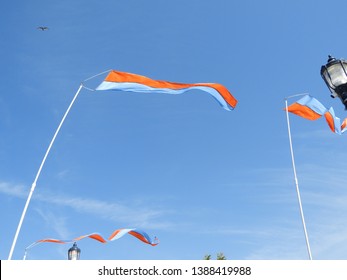 Flags Blowing In The Wind In Eureka CA