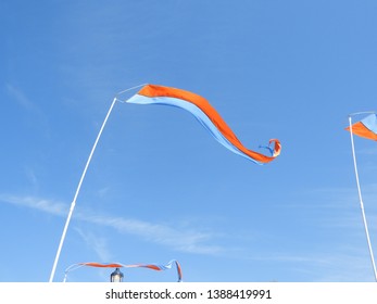 Flags Blowing In The Wind In Eureka CA