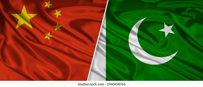 Flags Of China And Pakistan 