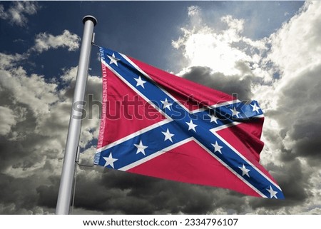 The flags of the Confederate States of America have a history of three successive designs during the American Civil War. The Second Confederate Navy flag Foto stock © 