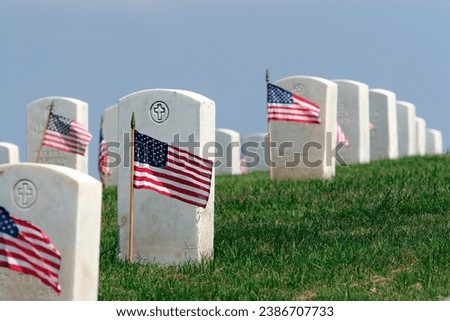 Flags honoring the dead at Fort Rosecrans National Cemetery Stock photo © 
