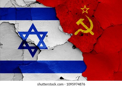 Flags Of Israel And Soviet Union