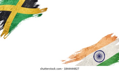 Flags Jamaica India On White Background Stock Photo 1844444827 ...