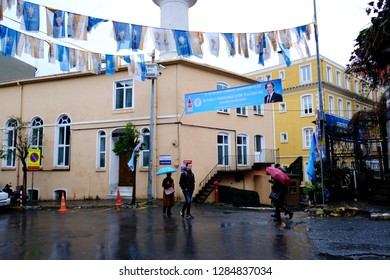 Flags  Of A Justice And Development Party (AKP) Waving In Istanbul, Turkey On Jan. 5, 2019