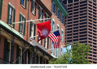 Flags on Northeastern University