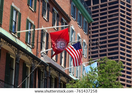 Flags on Northeastern University