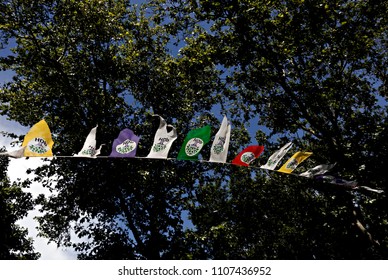 Flags Of A Peoples' Democratic Party (HDP) In The Streets Of Istanbul, Turkey On May 29, 2015