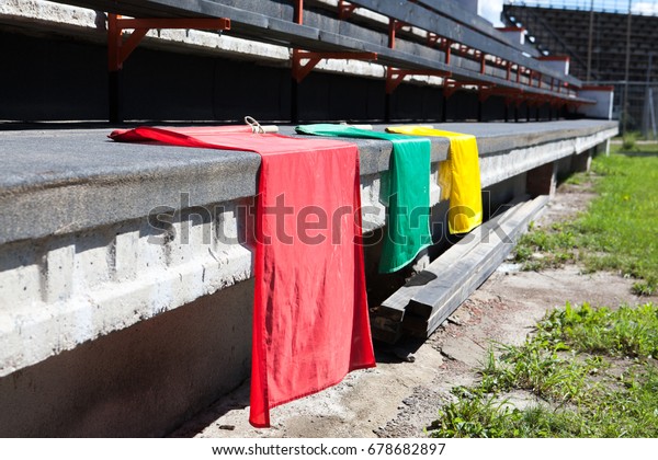 Flags of rally\
motor race - red, green, yellow.\
