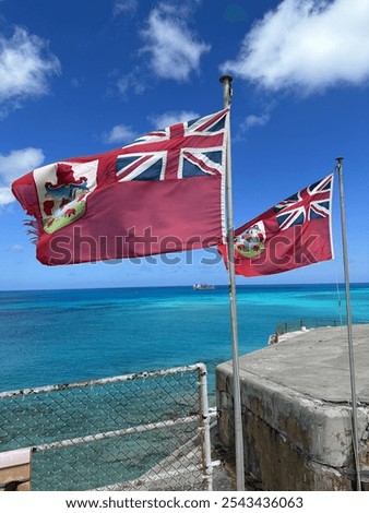 Flags and sun in Bermuda