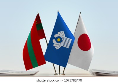 Flags Transnistria Cis Japan Cloth Flags Stock Photo 1075782470 ...