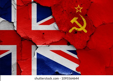 Flags Of UK And Soviet Union