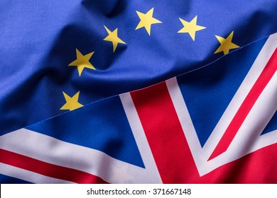 Flags of the United Kingdom and the European Union. - Shutterstock ID 371667148