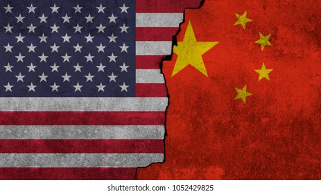 Flags United States China Painted On Stock Photo 1052429825 | Shutterstock