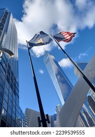 Flags waves and same direction