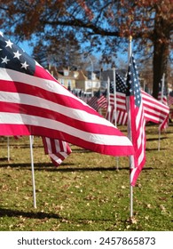 flags waving in the wind