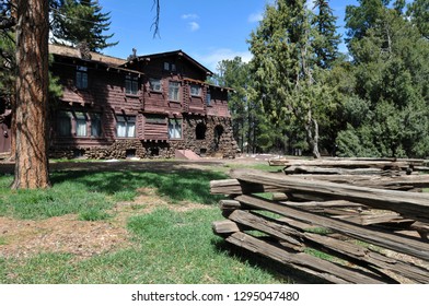 Flagstaff, Arizona - March 25, 2017: The Landmark Riordan Mansion In Flagstaff Is Open To Visitors As A State Historic Park. Designed By Architect Charles Whittlesey, It Was Built In 1904.