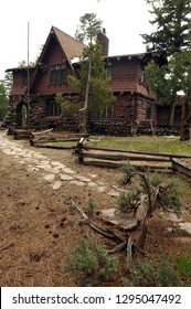 Flagstaff, Arizona - March 25, 2017: The Landmark Riordan Mansion In Flagstaff Is Open To Visitors As A State Historic Park. Designed By Architect Charles Whittlesey, It Was Built In 1904.