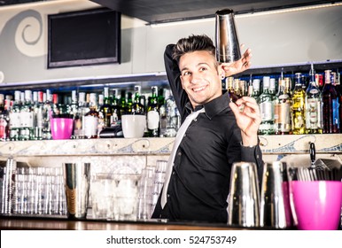 Flair Bartender In Action