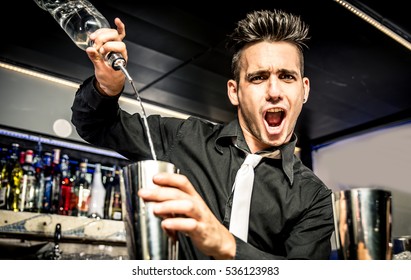 Flair Bartender In Action