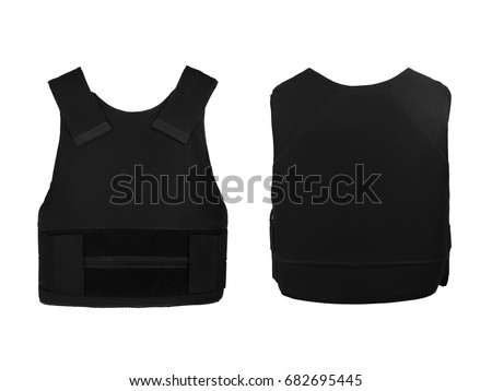 Flak jacket isolated on white background 