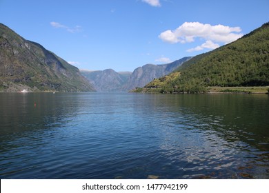 Flam, Norway On 24.07.2019: World Famous Village Of Flåm At The End Of Aurlandsfjord In Norway