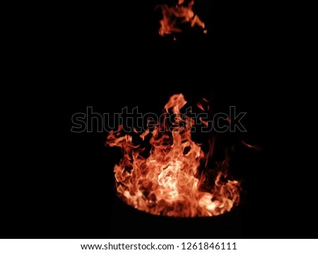 Flame Fire Blaze on Black Background 
