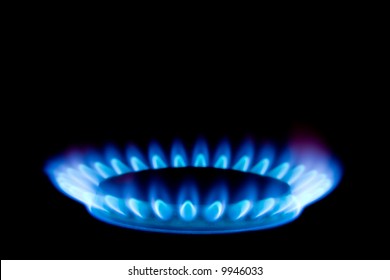 Flame Of Gas, Isolated On Black Background