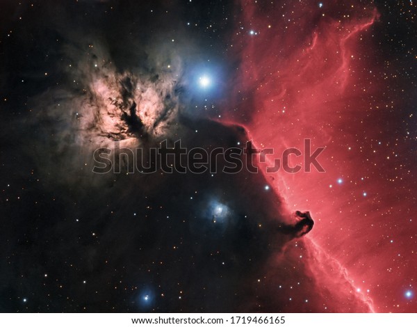 炎星雲と馬頭星雲がオリオン座に の写真素材 今すぐ編集