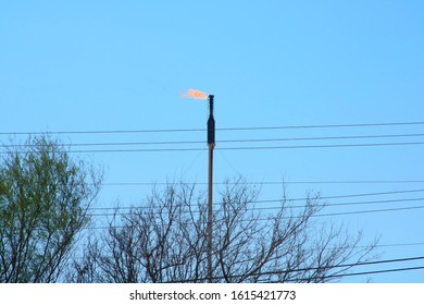 Flame From A Smoke Stack At The Valero Oil Refinery, Three Rivers, TX/USA (Jan. 11, 2020)