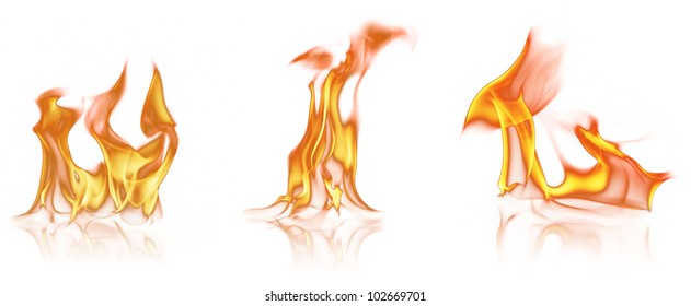 Flame tongues, isolated on white background