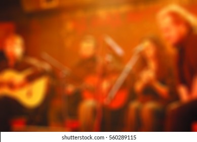 Flamenco Music Concert At The Bar Theme Blur Background