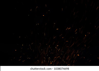 The flames of darkness float in the air.Fire charcoal.