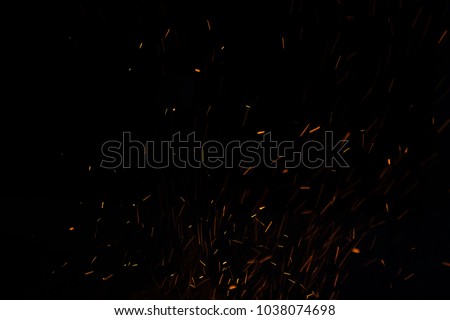 The flames of darkness float in the air.Fire charcoal.