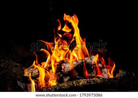 Similar – Image, Stock Photo Burning wood Adventure