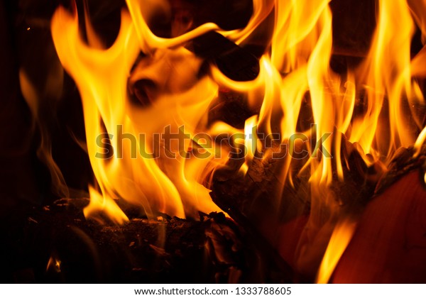 Flames Fire Fireplace Stock Photo Edit Now 1333788605
