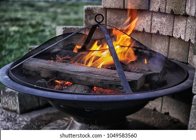 Flames in firepit