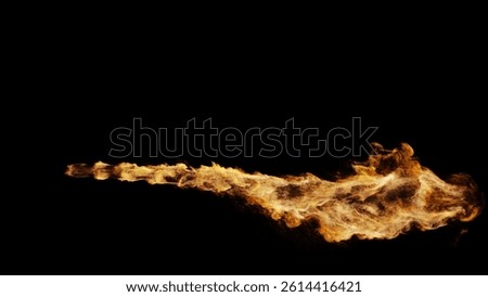 Flamethrower Realistic Use Black Background