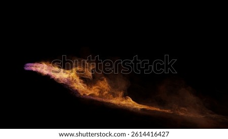 Flamethrower Realistic Use Black Background