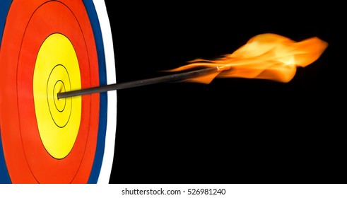 Flaming Arrow Shot Into A Target