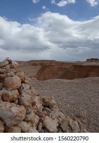 The Flaming Cliffs Or Bayanzag In The Gobi Desert In Mongolia