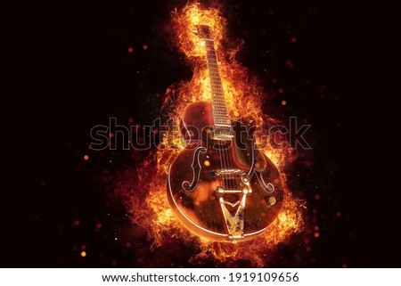 Flaming music from an electric guitar