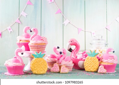 Flamingo Ananas Cookies For Party