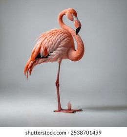 The flamingo is a large, wading bird known for its striking pink feathers, long legs, and curved neck. Found in shallow wetlands, lagoons. - Powered by Shutterstock