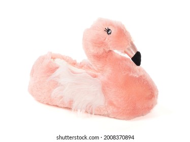 Flamingo Slipper Isolated On A White Background