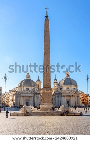 Flaminio obelisk on Piazza del Popolo square, Rome, Italy