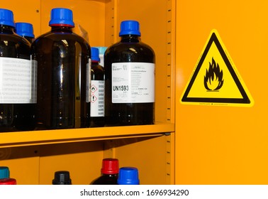 Flammable Chemicals in Protection Cabinet