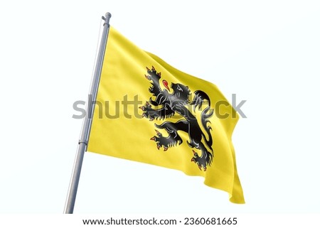 Flanders flag isolated on white background
