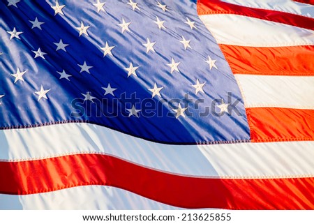 Flapping USA flag.  